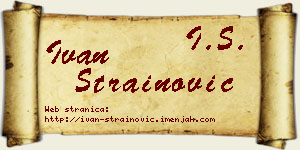 Ivan Strainović vizit kartica